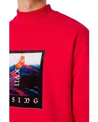 Topman Volcano Graphic Turtleneck Sweatshirt