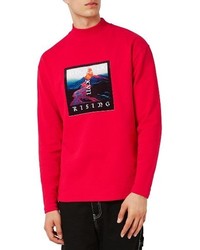 Topman Volcano Graphic Turtleneck Sweatshirt