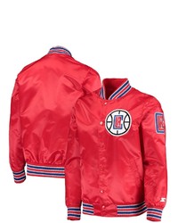 STARTE R Red La Clippers The Diamond Classic Satin Full Snap Jacket At Nordstrom