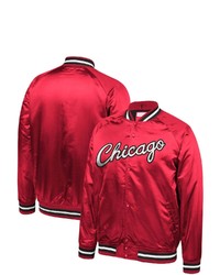 Mitchell & Ness Red Chicago Bulls Hardwood Classics Throwback Wordmark Satin Jacket At Nordstrom