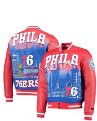 PRO STANDARD Red Philadelphia 76ers Remix Varsity Full Zip Jacket At Nordstrom
