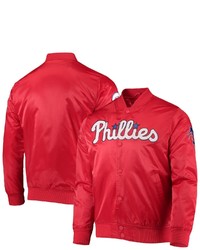 PRO STANDARD Red Philadelphia Phillies Wordmark Satin Full Snap Jacket At Nordstrom