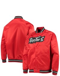 Mitchell & Ness Red Toronto Raptors Hardwood Classics Satin Full Snap Raglan Jacket