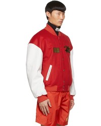 VTMNTS Red Wool Bomber Jacket