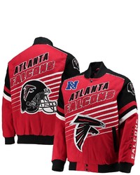 G-III SPORTS BY CARL BANKS Redblack Atlanta Falcons Extreme Strike Cotton Twill Full Snap Jacket At Nordstrom