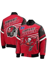 G-III SPORTS BY CARL BANKS Redpewter Tampa Bay Buccaneers Extreme Strike Cotton Twill Full Snap Jacket At Nordstrom