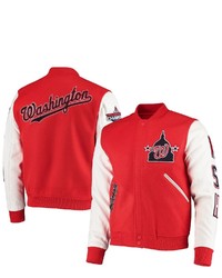 PRO STANDARD Redwhite Washington Nationals Varsity Logo Full Zip Jacket At Nordstrom