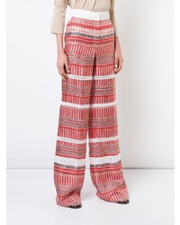 Derek Lam Wide Leg Printed Pant With Lace Insets