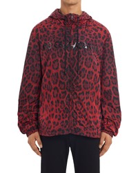 Dolce & Gabbana Logo Leopard Print Nylon Jacket
