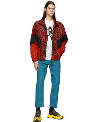 Dolce & Gabbana Red Black Leopard Print Jacket