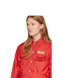 Comme Des Garçons Girl Red Logo Coaches Jacket