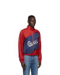 Gucci Red Nylon Logo Jacket