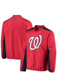 G-III SPORTS BY CARL BANKS Red Washington Nationals V Neck Trainer Pullover Jacket At Nordstrom