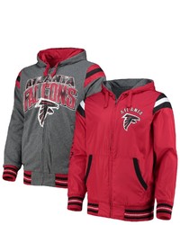 G-III SPORTS BY CARL BANKS Redcharcoal Atlanta Falcons Fast Pace Reversible Full Zip Jacket At Nordstrom