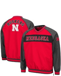 Colosseum Scarlet Nebraska Huskers Marshgammon Windbreaker V Neck Raglan Pullover Jacket At Nordstrom