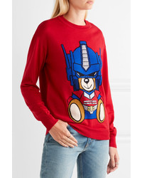 Moschino Intarsia Wool Sweater Red