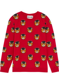 Moschino Intarsia Wool Sweater Red