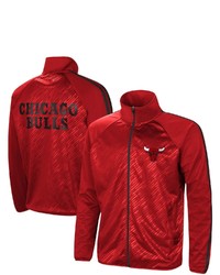 G-III SPORTS BY CARL BANKS Red Chicago Bulls Streamline Tricot Raglan Full Zip Track Jacket At Nordstrom