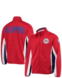 G-III SPORTS BY CARL BANKS Red La Clippers 75th Anniversary Power Forward Space Dye Full Zip Track Jacket At Nordstrom