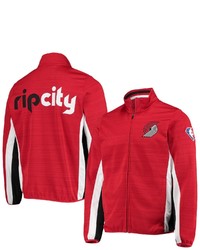 G-III SPORTS BY CARL BANKS Red Portland Trail Blazers 75th Anniversary Power Forward Space Dye Full Zip Track Jacket At Nordstrom
