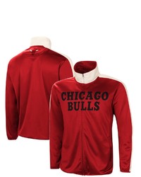 G-III SPORTS BY CARL BANKS Redwhite Chicago Bulls Zone Blitz Tricot Full Zip Track Jacket
