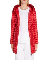 Moncler Barbel Quilted Down Coat With Genuine Mink