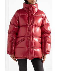 Moncler Callis Quilted Glossed Shell Down Coat Red