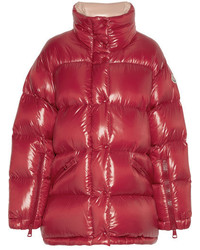 Moncler Callis Quilted Glossed Shell Down Coat Red