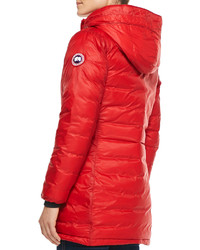 Canada Goose Camp Hooded Mid Length Puffer Coat Red