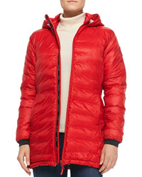 Canada Goose Camp Hooded Mid Length Puffer Coat Red