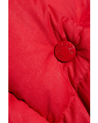 Moncler Ponia Quilted Cotton Canvas Down Coat Red