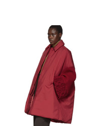 Undercover Red Cable Knit Sleeve Coat