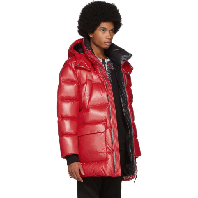 Mackage Red Down Lustrous Kendrick Jacket, $553 | SSENSE | Lookastic