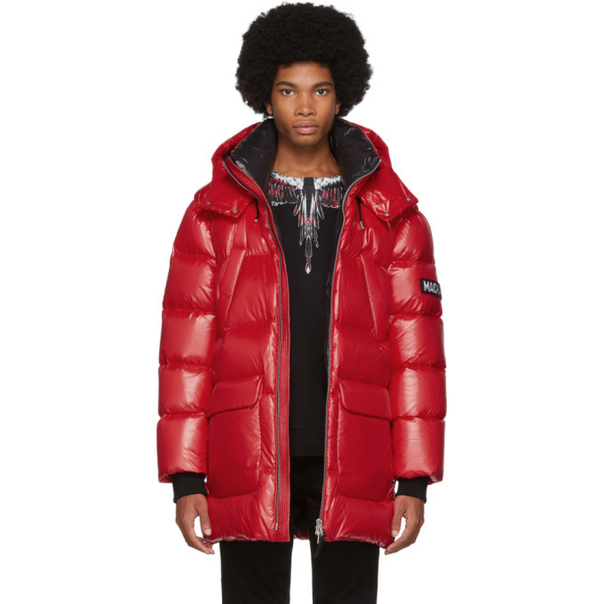 Mackage Red Down Lustrous Kendrick Jacket, $553 | SSENSE | Lookastic