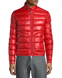 Moncler Acorus Quilted Nylon Puffer Jacket Red