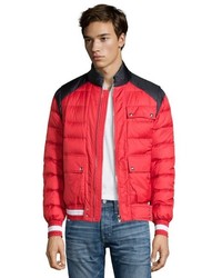 Moncler Blue Quilted Gamme Bleu Funnel Collar Down Jacket