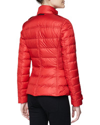 Burberry Brit Short Feminine Puffer Jacket Military Red