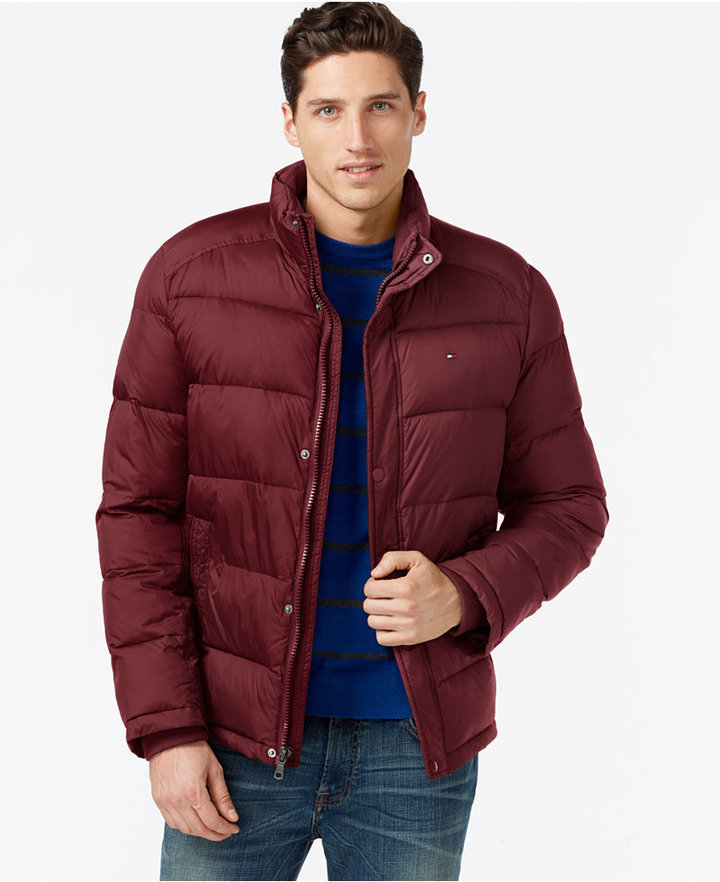 tommy hilfiger red bubble jacket