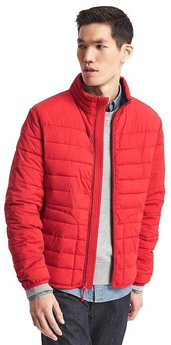 gap red puffer jacket