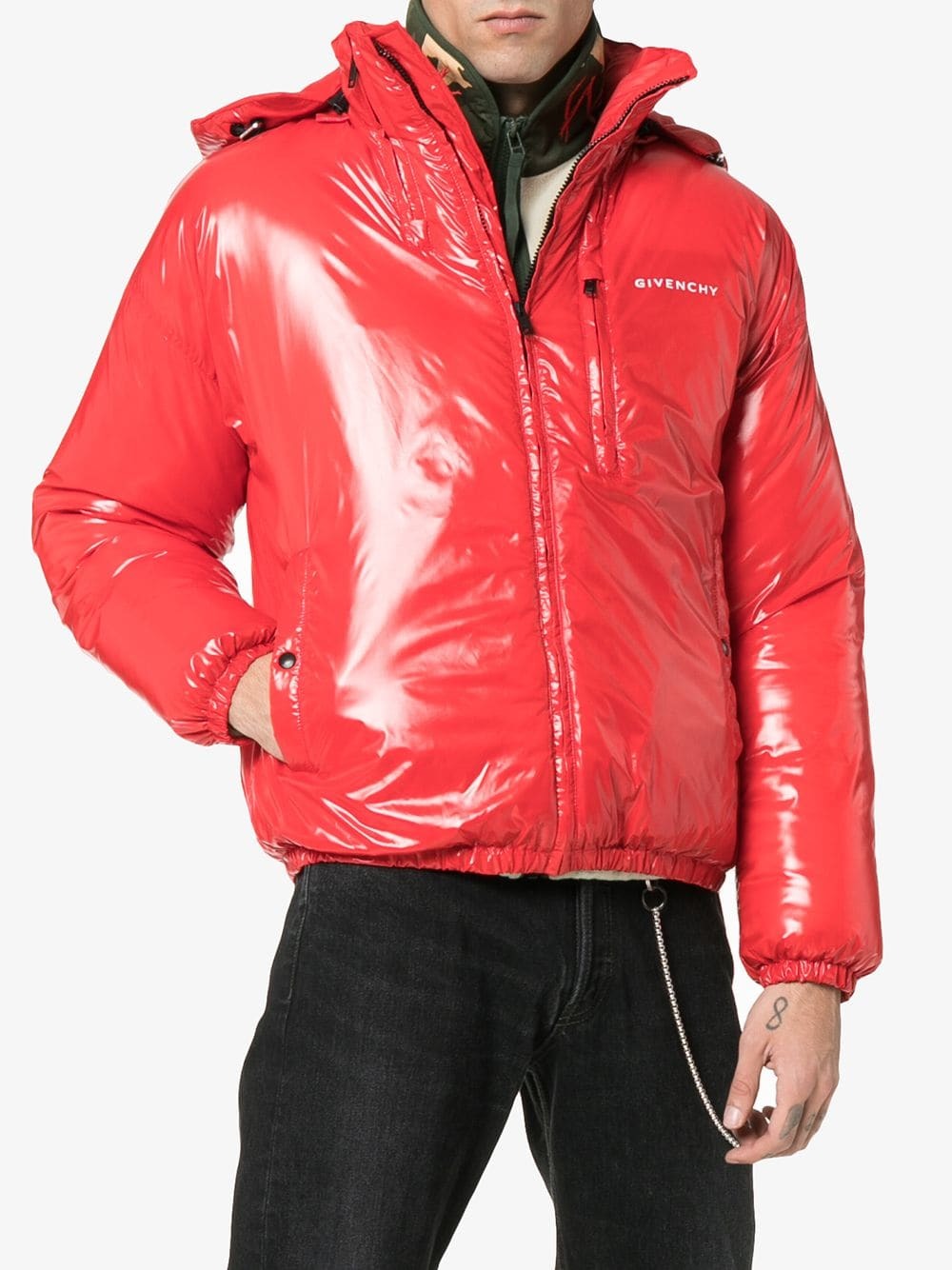 Givenchy High Shine Hooded Puffer Jacket, $1,677  | Lookastic