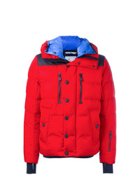 MONCLER GRENOBLE Hooded Padded Jacket Red