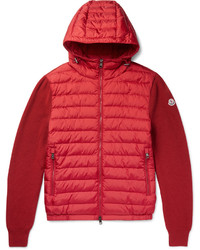 Moncler Maglione Wool Blend And Shell Down Jacket
