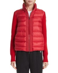 Moncler Quilted Down Knit Cardigan