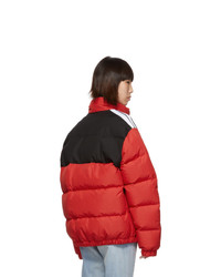 Palm Angels Red Down Track Puffer Jacket