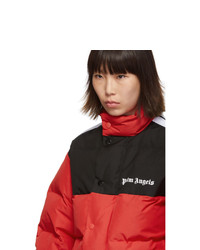 Palm Angels Red Down Track Puffer Jacket