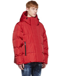 DSQUARED2 Red Nylon Down Jacket