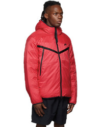 Nike Red Sportswear Therma Fit Hooded Jacket