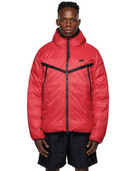 Nike Red Sportswear Therma Fit Hooded Jacket