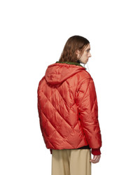 Gucci Reversible Red And Green Down Puffer Jacket