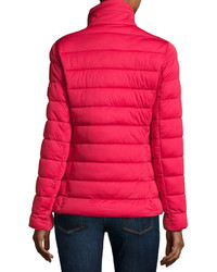 Save The Duck Asymmetric Zip Puffer Jacket Tango Red